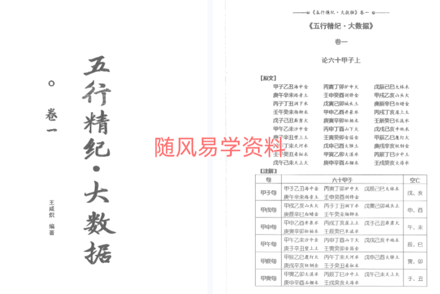 王咸炽  五行精纪大数据5册