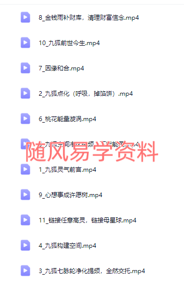 高维  九狐灵气课11集录音