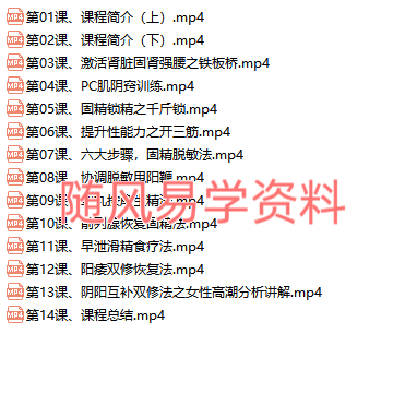 房中术技巧班·高级研修班视频14集