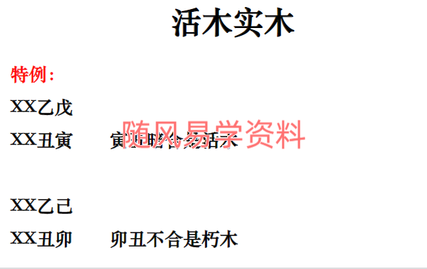 高雅兰《八字看活木朽木全面详解》132页